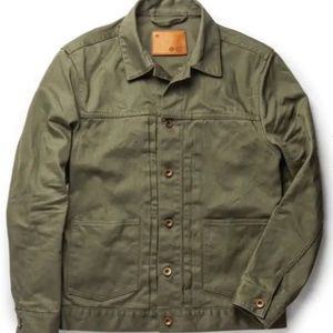 Taylor Stitch Ryder Green Olive Denim Jacket in Yoshiwa Mills Denim
